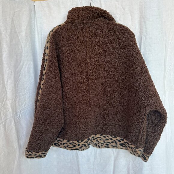 Anthropologie Vigoss Sherpa Leopard Jacket - Picture 2 of 7